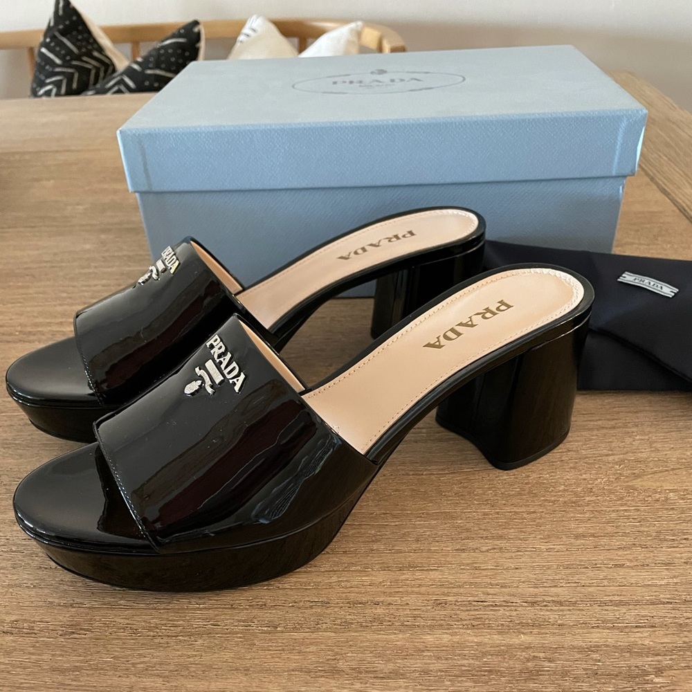 Prada black heel mule